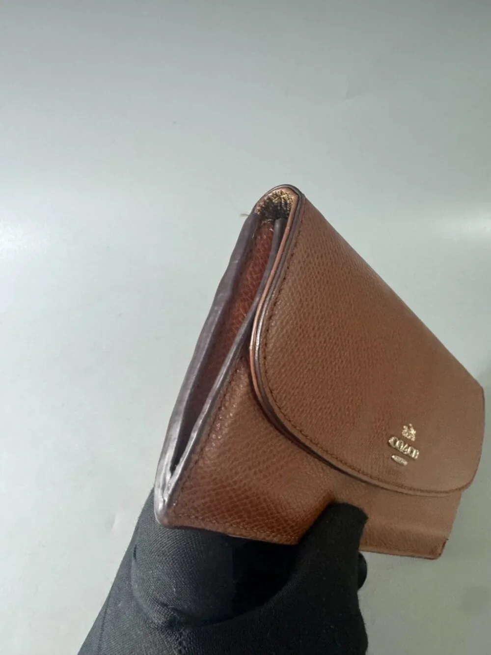 Coach Brown Leather Flap Continental Wallet